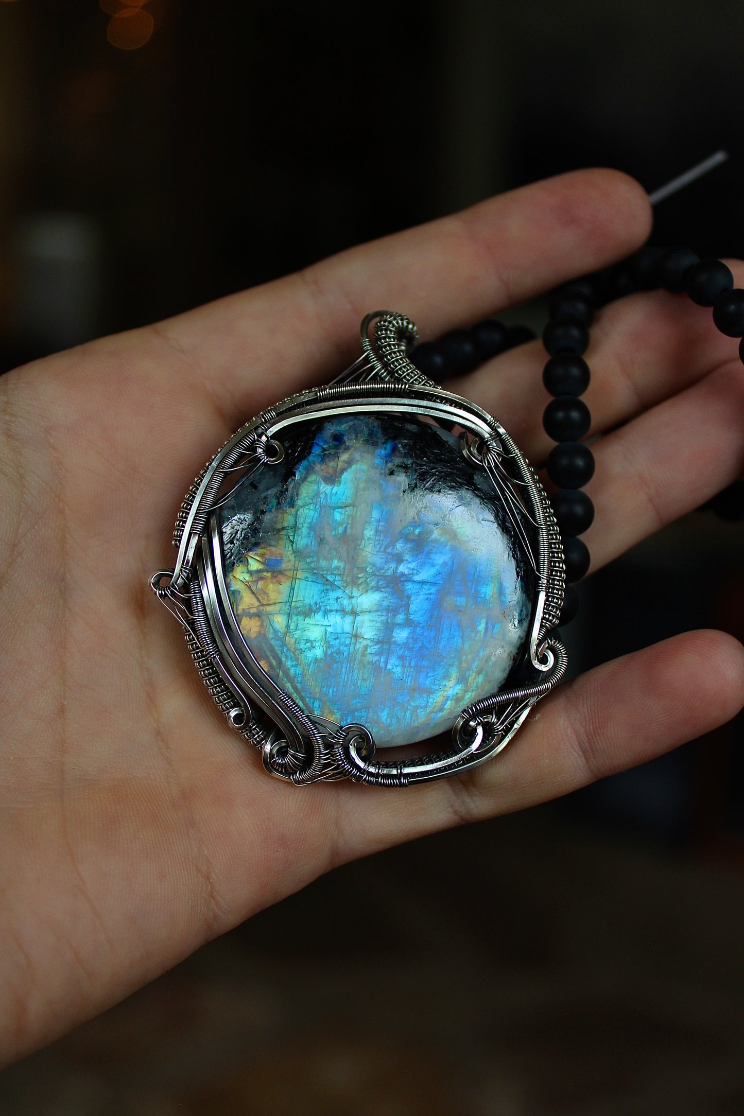 Color Inspiration - Rainbow Moonstone pendant