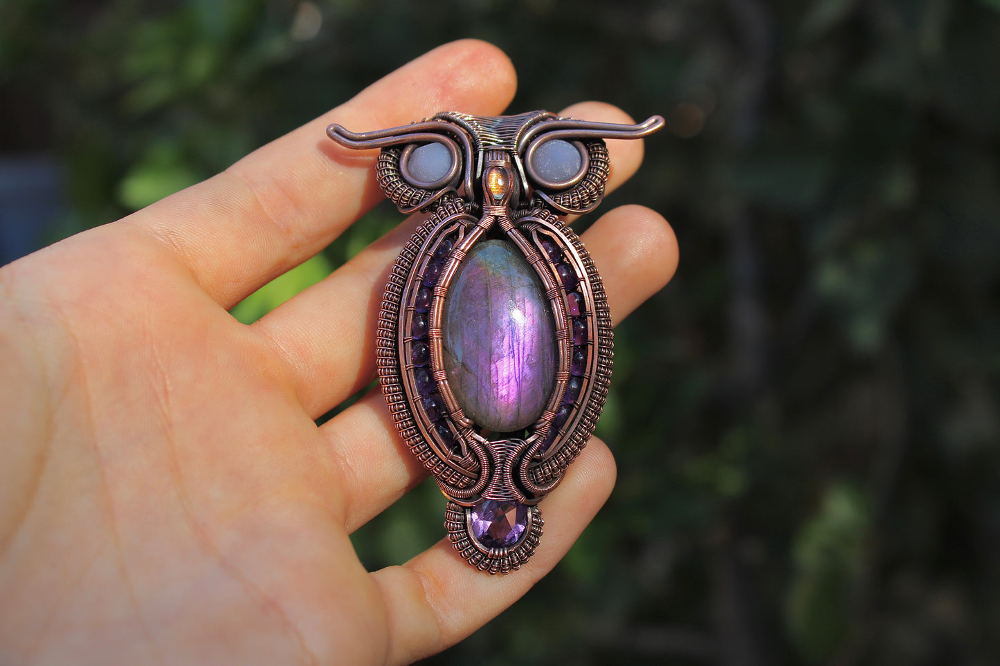 Purple Owl Pendant