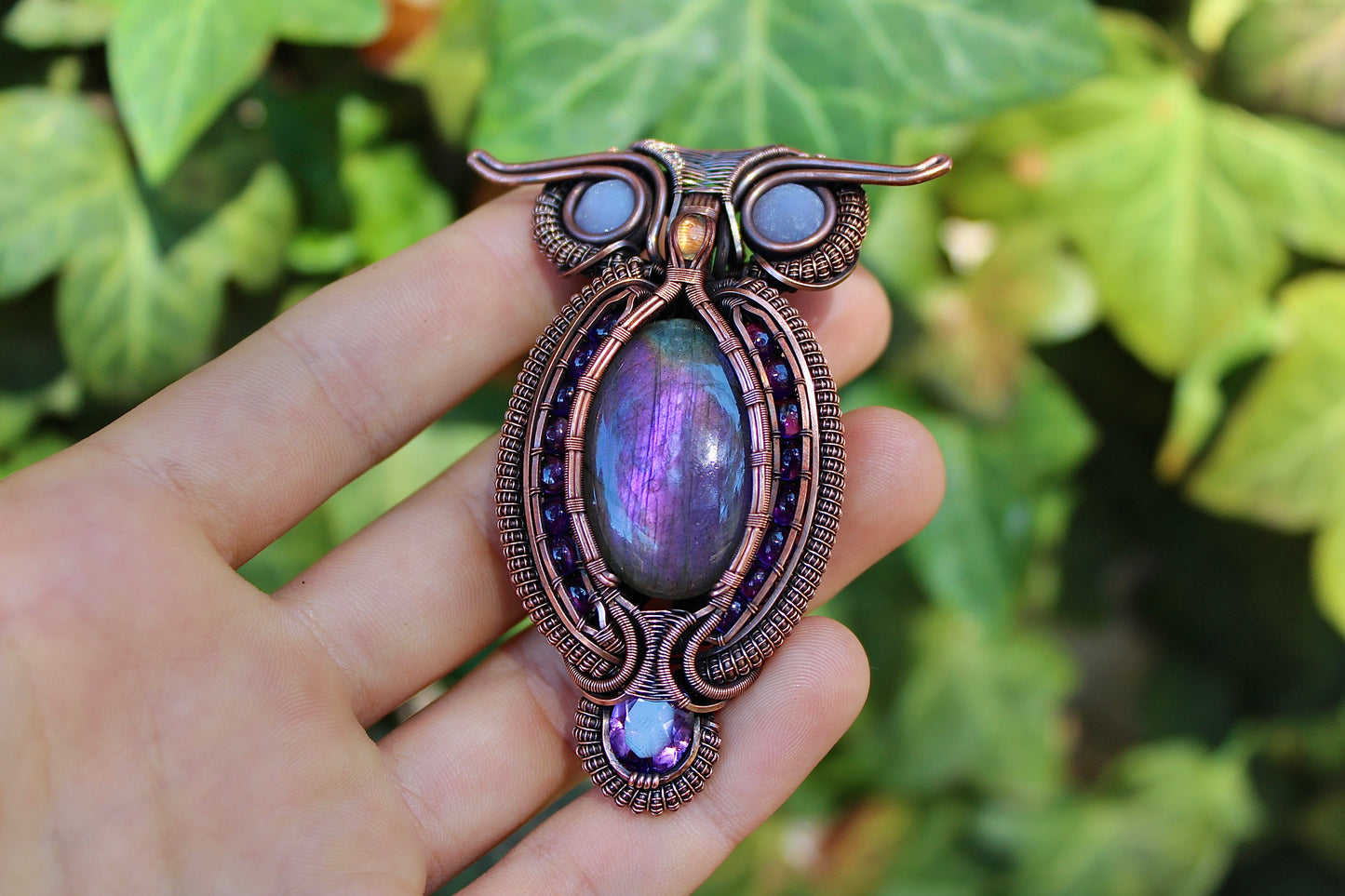 Purple Owl Pendant