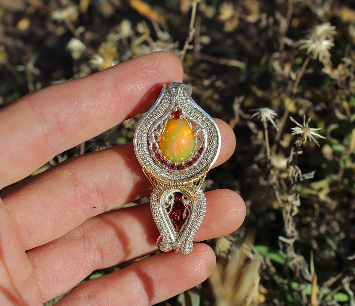 Ember Glow- Opal Pendant