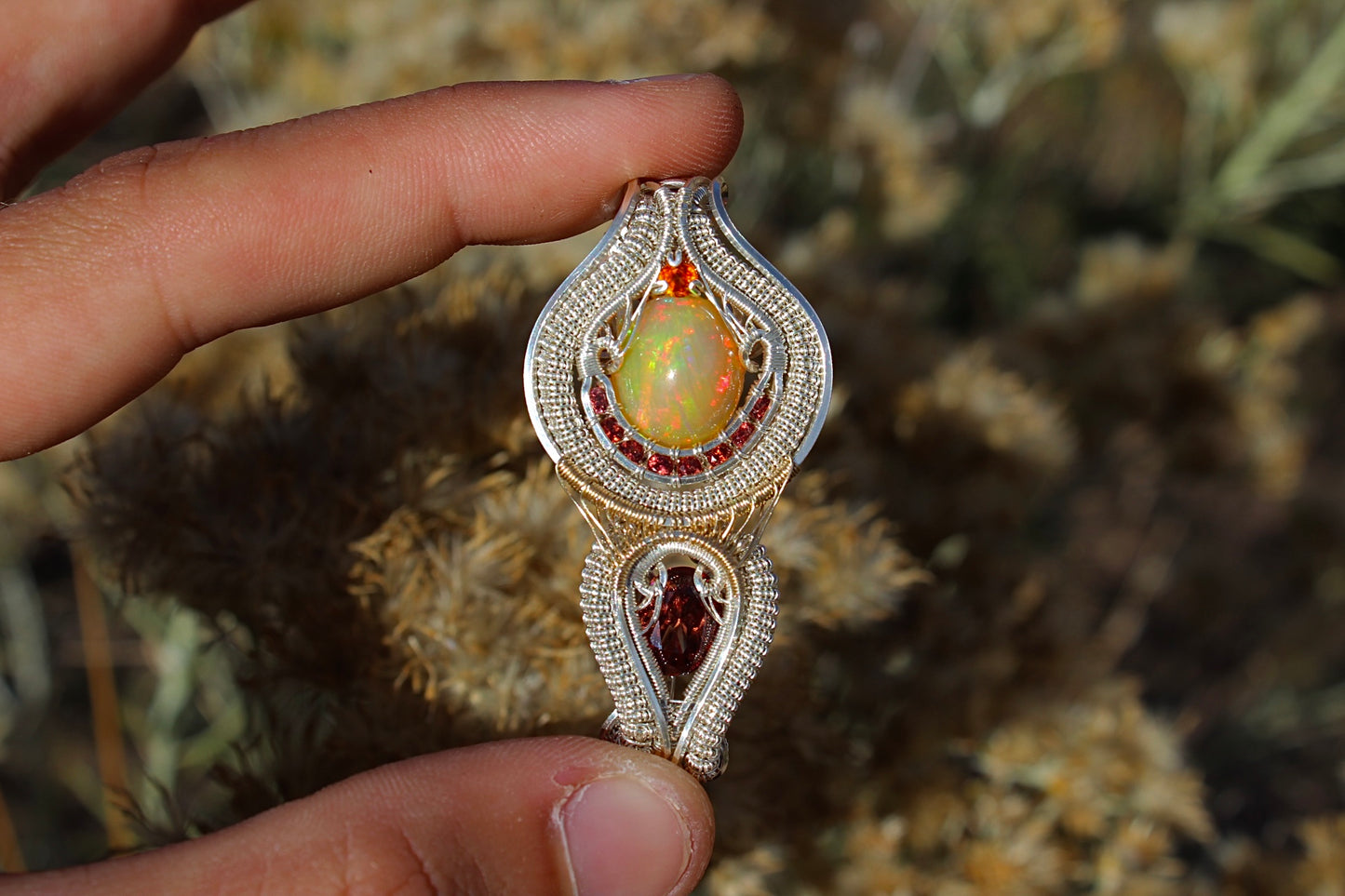 Ember Glow- Opal Pendant