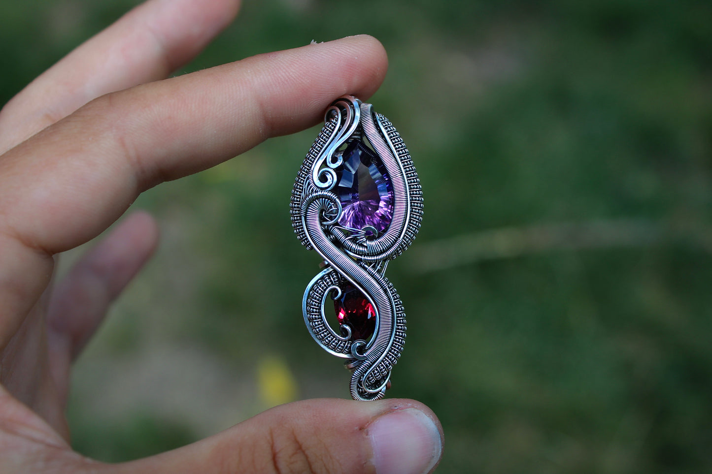 Amethyst and Garnet Pendant