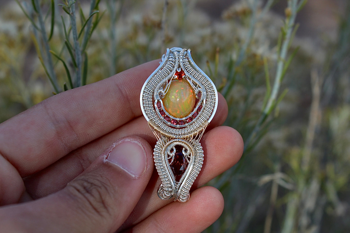 Ember Glow- Opal Pendant