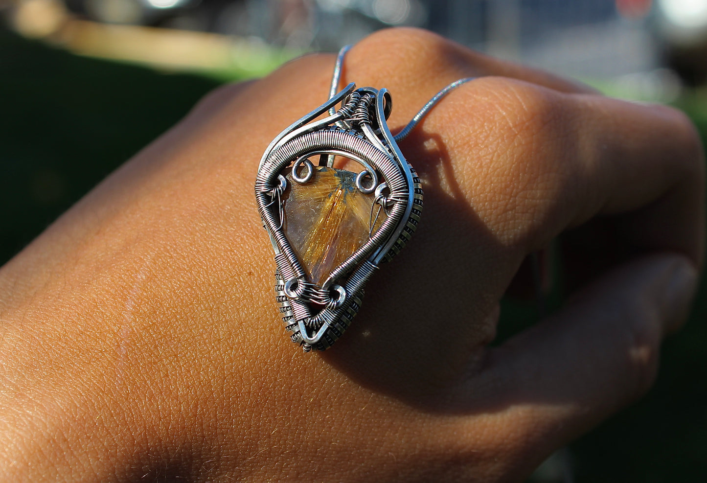 Rays of Sunshine- Rutilated Quartz Pendant